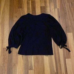 MNG Casual Women’s Black Ribbed Blouse Size L